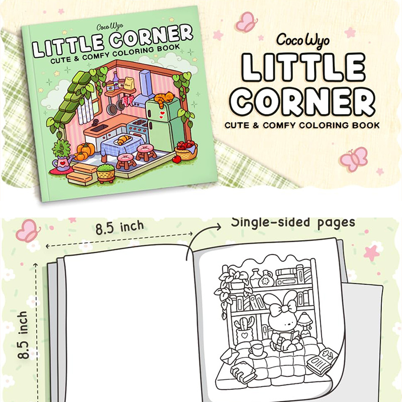 Coloring book in stock cross-border adult and teen Cozy space coloring bold and simple coloring book