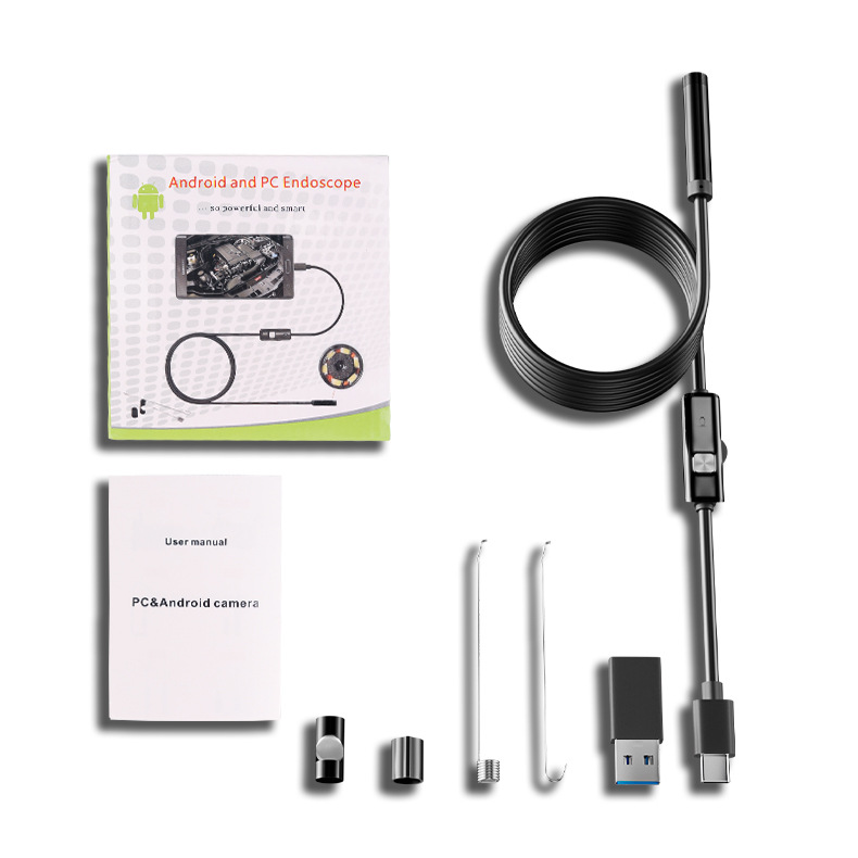 Type-c Android mobile phone endoscope HD 2-in -1 mobile phone computer dual-purpose air conditioner auto repair pipeline endoscope