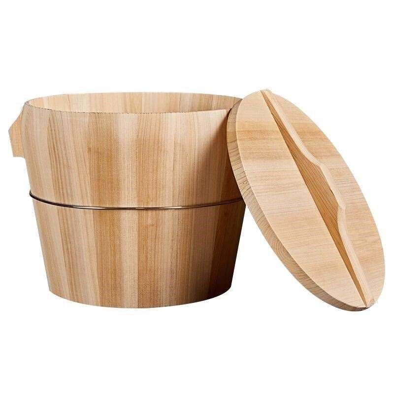 Steamed Rice Wooden Bucket Household Wooden Bucket Rice Steamer Bamboo Steamer Restaurant Large and Small Steamed Rice Bucket Steamed Grids Fir Zhaozhi Zheng
