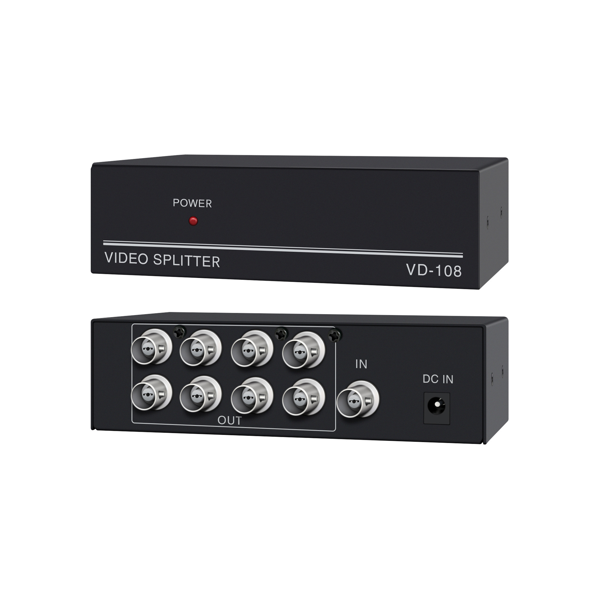 Video BNC distributor one-in-eight-out 1-in-8-out 8-port monitoring distributor 350m bandwidth HD 1080p