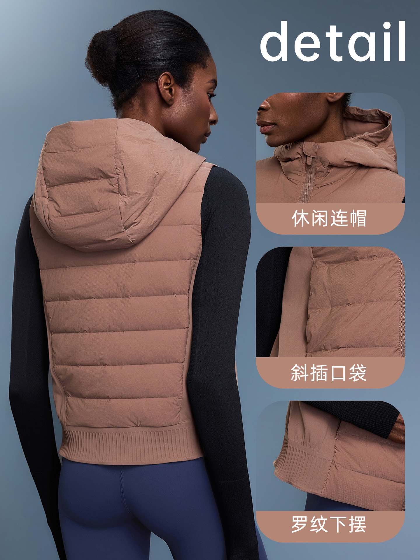 Autumn and Winter New Casual Sports Fitness Vest Coat Women's Hooded Lightweight Warm Sportswear Vest DAW156