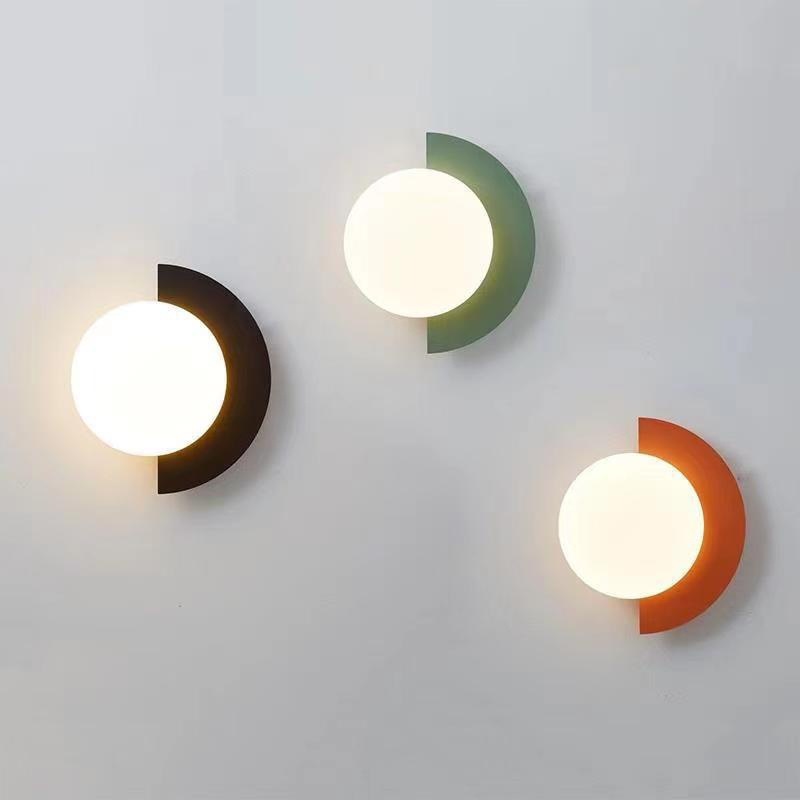 Scandinavian Colorful Macaron Bedside Wall Lamp Bedside Lamp Hanging Wall-Mounted Bedroom Staircase 2025 New Aisle Lamp