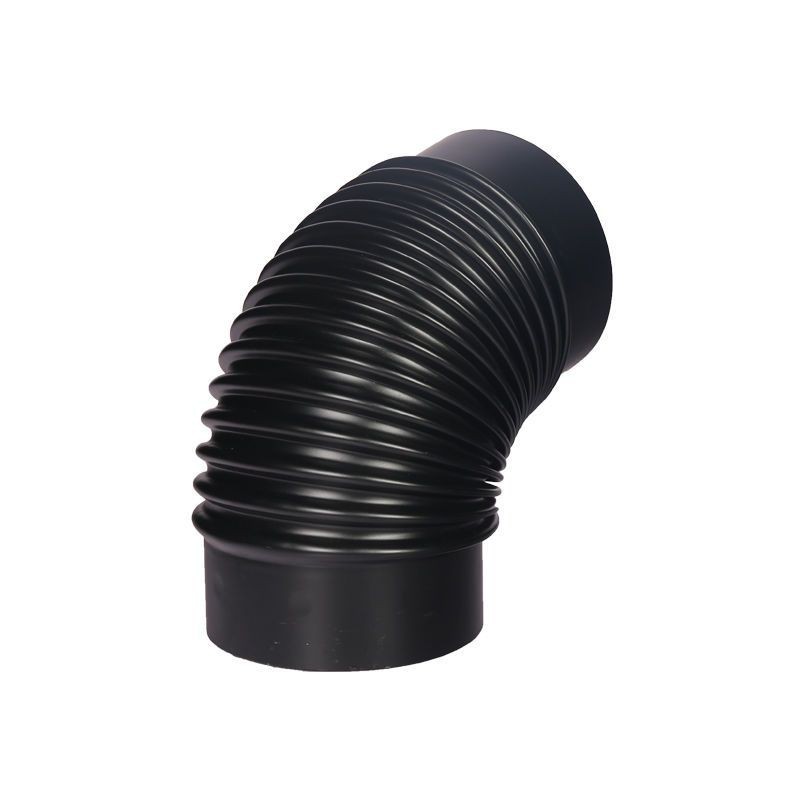 Wood-burning real fire fireplace black stainless steel chimney tee elbow anti-scalding net wall panel rain cap fittings thickened pipe