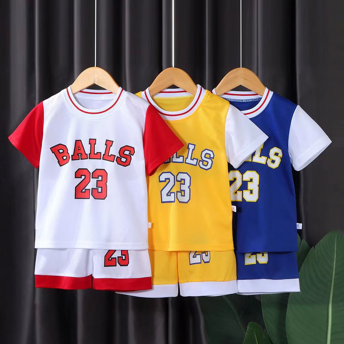 Children's Basketball Uniform Suit for Boys and Girls Short-Sleeved Vest Sports Training Casual Quick-Drying Fabric Jersey Suit Wholesale