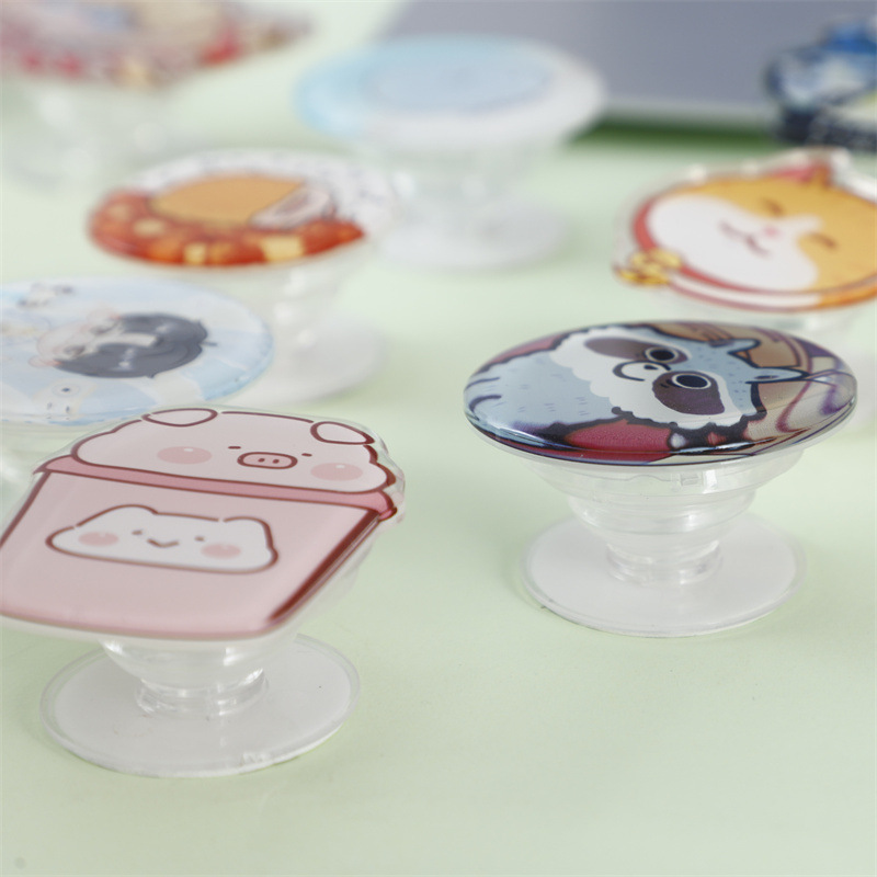 Acrylic mobile phone airbag transparent drop glue telescopic bracket to map custom adjustable desktop mobile phone support frame