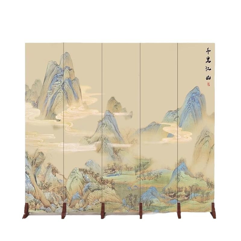 Guofeng New Chinese Style Screen Partition Living Room Office Entrance Restaurant Hotel Tea Room Sheltering Simple Folding Mobile