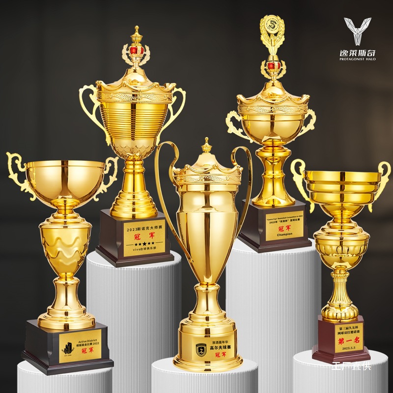 Extra-Large Trophy High-End Elegant Metal Billiards Soccer Net Basketball Badminton Giant Team Crown for Tong