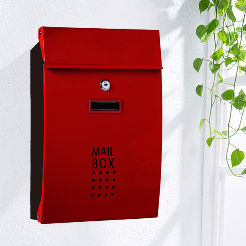 Cross-Border Mailbox Small Outdoor Wall-Mounted Mailbox Outdoor Express Cabinet Letter Box Rainproof and Anti-Theft Outdoor with Lock
