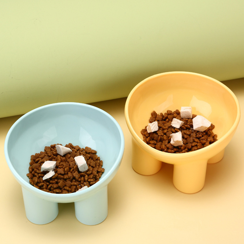 Pet Bowl, Cat Bowl, Cat Bowl, Cervical Spine Protection, Large Water Bowl, Cat Bowl, Slanted Mouth, Tall Bowl, Anti-Knock over Elephant Leg Bowl, Dog Bowl