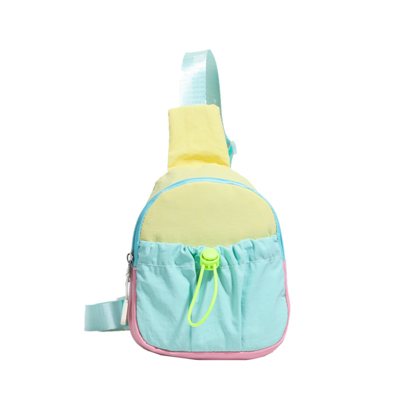 New Dopamine Contrasting Color Sweet Splicing Kindergarten Children's Bag Outing Storage Bag Fashionable and Cute Crossbody Bag
