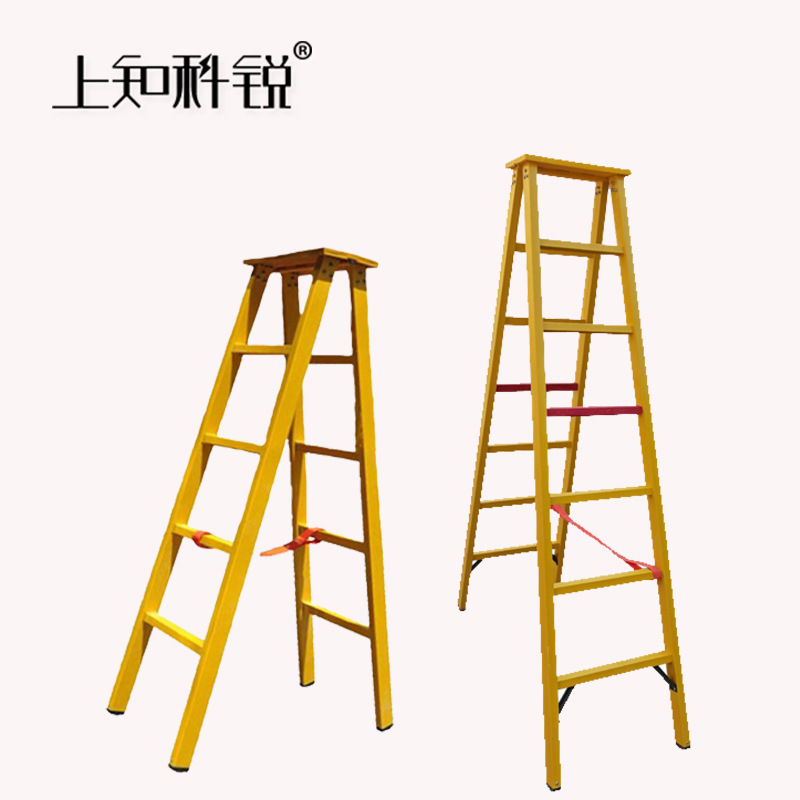 Customized Insulated Single Ladder Fiberglass Telescopic Fishing Rod Ladder Engineering Inspection Insulated Herringbone Ladder Thickened Anti-Slip Joint Ladder