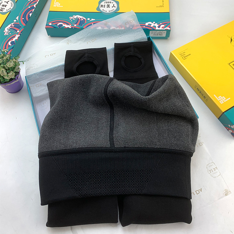 Na Jiaoting 350g Winter Cashmere Cotton High Waist One Pants fleece-lined Thickened Cotton Pants Warm Leggings