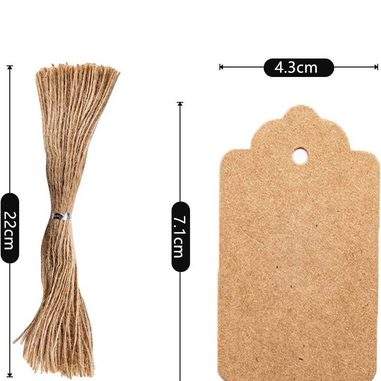 Cross-border 350g kraft paper tag hemp rope Halloween Christmas Thanksgiving white card bookmark handmade snacks label