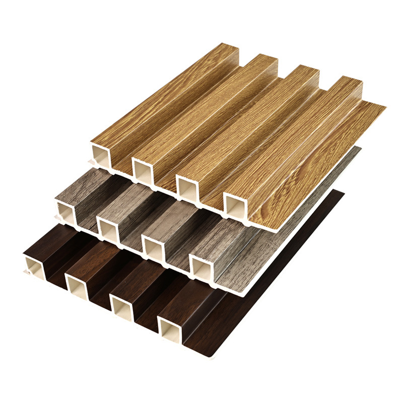 Spot Pvc Accessible Luxury Wood Plastic Bamboo Fiber Grille Board Concave and Convex Ecological Wood Imitation Wood Grain Grille Board Export Grille