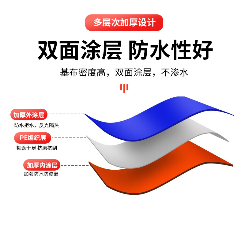 Tarpaulin Rainproof and Sunproof Pe Waterproof and Aging-Resistant Thickened Blue-Orange Heat-Insulating Double-Layer Raincloth Truck Rainproof Cloth Tarpaulin