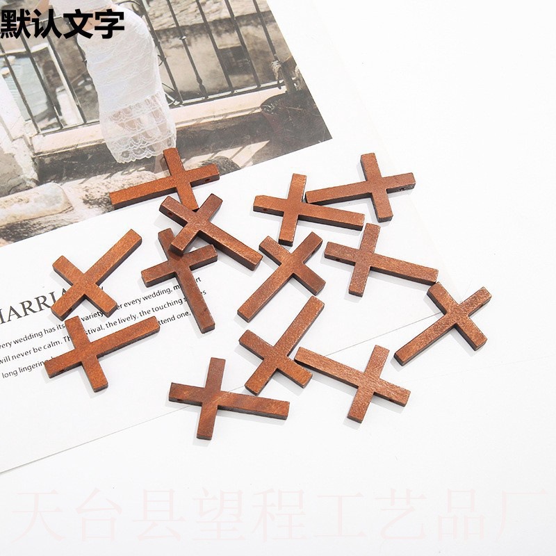 Прямые продажи 4*3 см деревянный крест из массива дерева подвеска ремесло деревянный крест DIY проект украшений