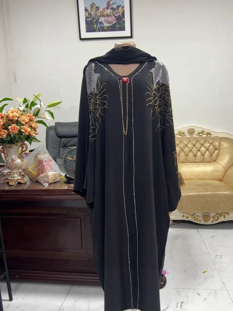 Plus Size Women's Dress New Style Robe Ladies Long Dress Long Autumn Women's Skirt Clothing Apparel Autumn and Winter Abaya