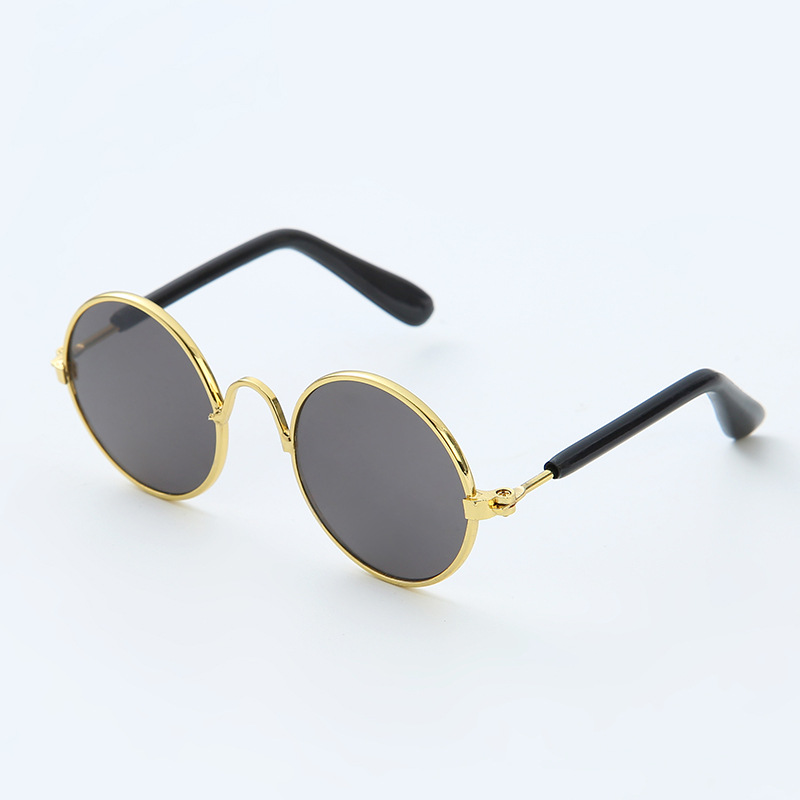 Fashion Pet Cat Prince Mirror Metal Toy Round Frame Prince Glasses Internet Popular Pet Photo Glasses