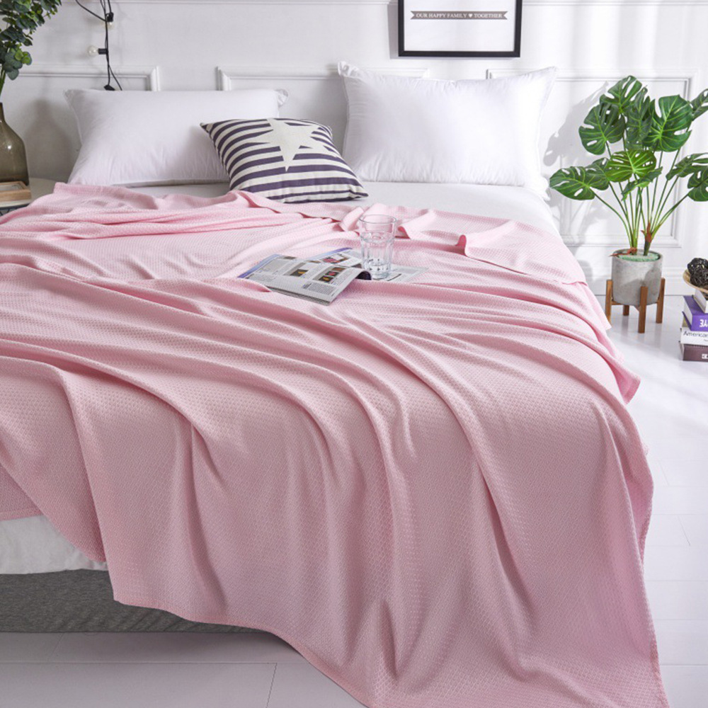 New Summer Blanket Summer Bamboo Fiber Ice Silk Cover Blanket Diamond Children's Double Bamboo Fiber Towel Air Conditioning Blanket