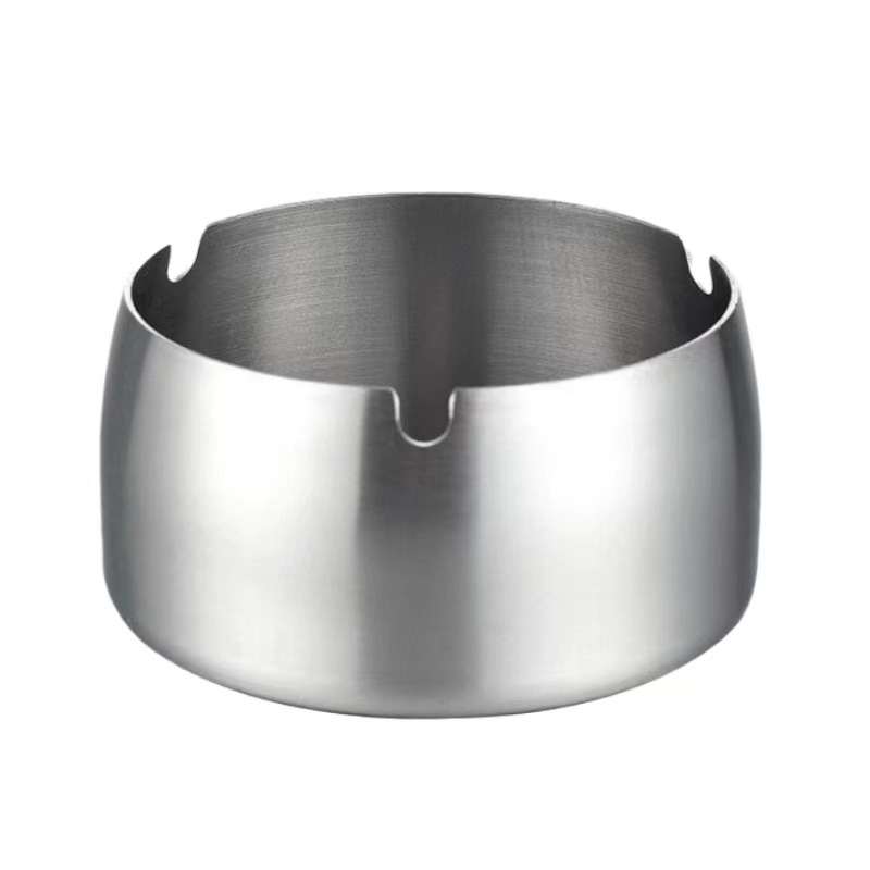 Stainless Steel Ashtray Household Windproof Hotel Internet Cafe Special Ashtray Thickened Windproof Anti-ash Ashtray