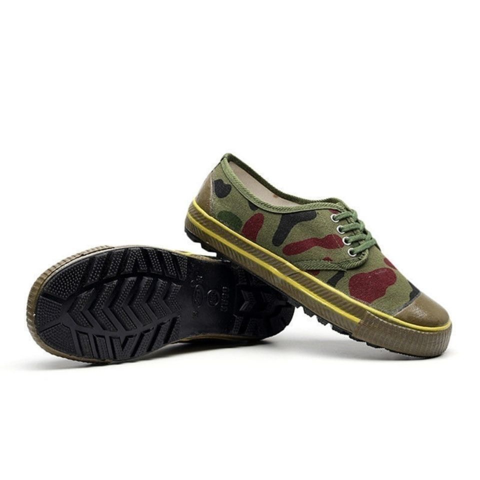 Camouflage Rubber Sole Labor Protection Site Liberation Shoes Men's Farmland Construction Work Yellow Rubber Shoes Deodorant Canvas Anti-Slip Wear Resistance