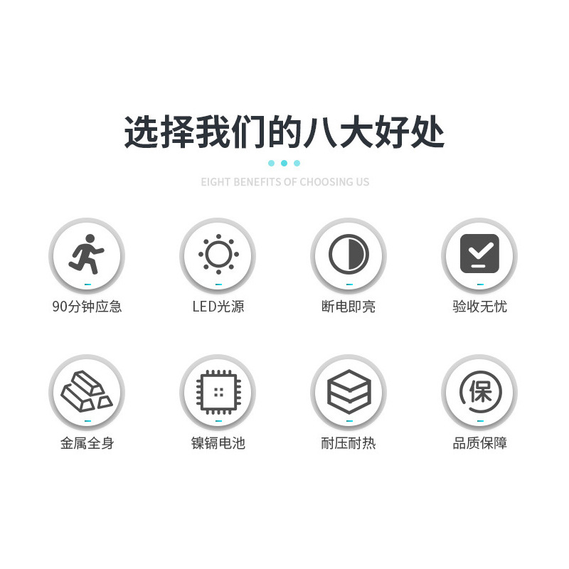 Minhua Fire Emergency Light 220V Double Head Light Commercial Engineering Emergency Lighting New National Standard Led Fire Light