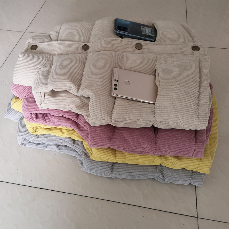 Детский хлопковый жилет осень-зима новая одежда для детей однотонный жилет для мальчиков и девочек вельветовый жилет с воротником-стойкой