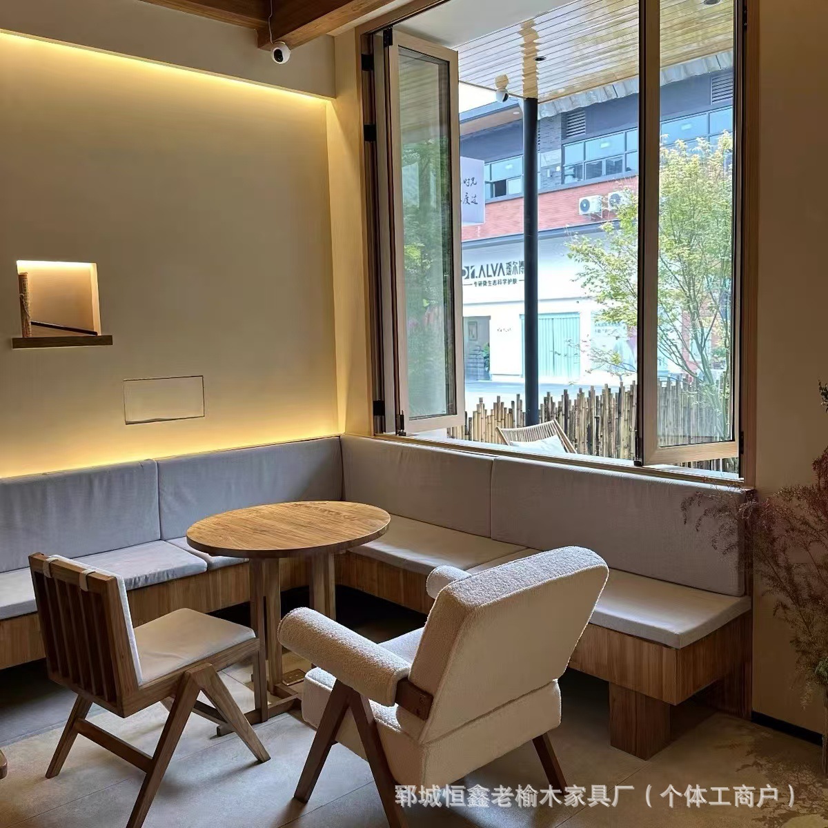 Old Elm Coffee Table Square B&B Hotel Table and Chairs Round Folk Table and Chairs Solid Wood Dining Table Log Table and Chairs