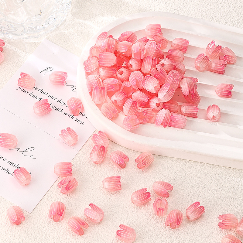 Explosions Heat Shrinkable Tulip nightlight handmade DIY accessories flower bouquet shaking sound with the same material bag wholesale