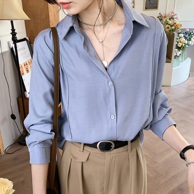 White Shirt Women's Spring & Fall New Versatile Design Niche Top Light Mature Long-Sleeved Bottoming Layered Shirt Jacket