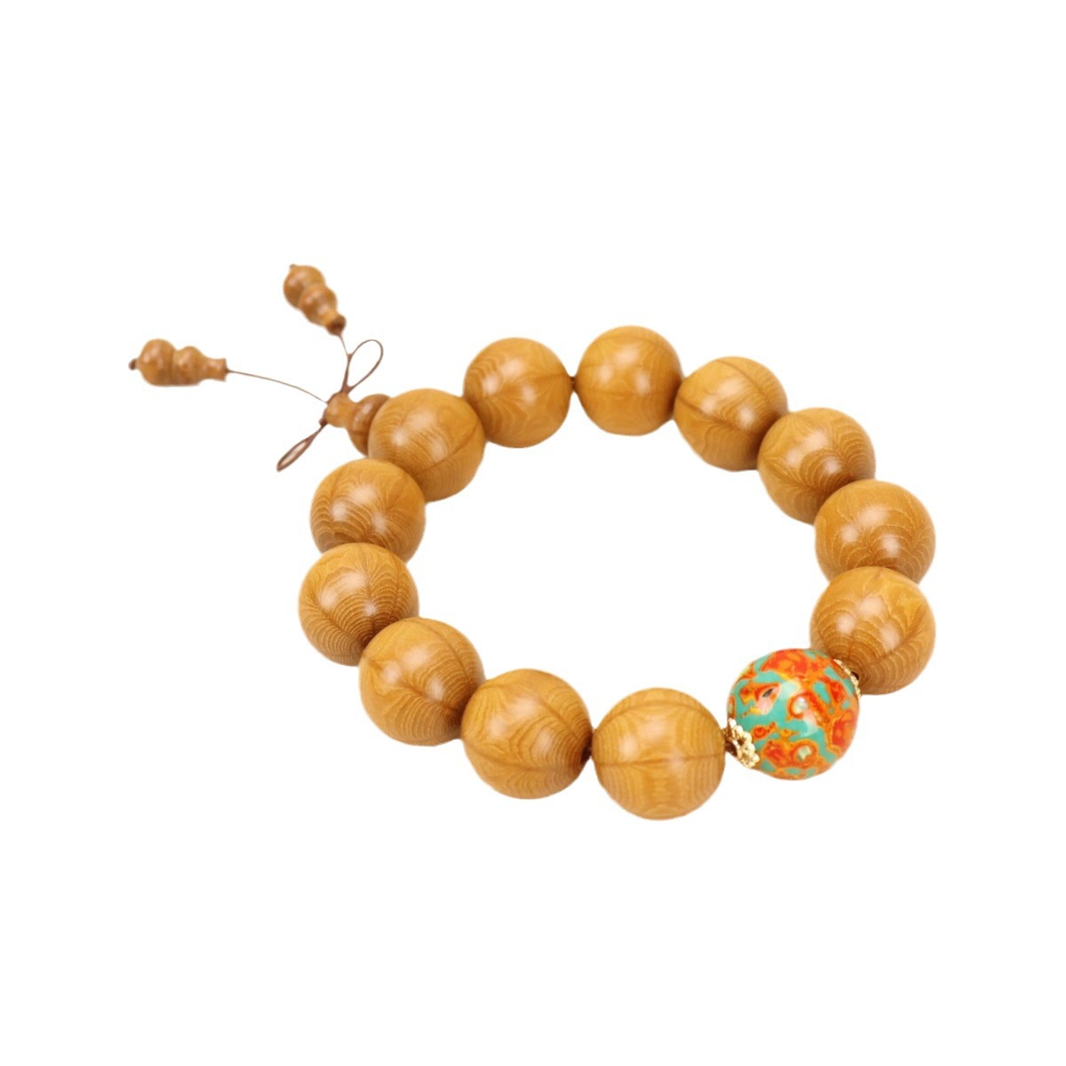 Mother-Of-Pearl Lacquer Beads Sandalwood Bracelet Handmade DIY Material Package Chinese Style New Chinese Style Gift National Day