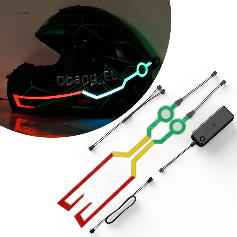 El Helmet Light Strip Set Modified Night Motorcycle Motorcycle Helmet Luminous Light Strip El Waterproof High-Brightness Cold Light Sheet