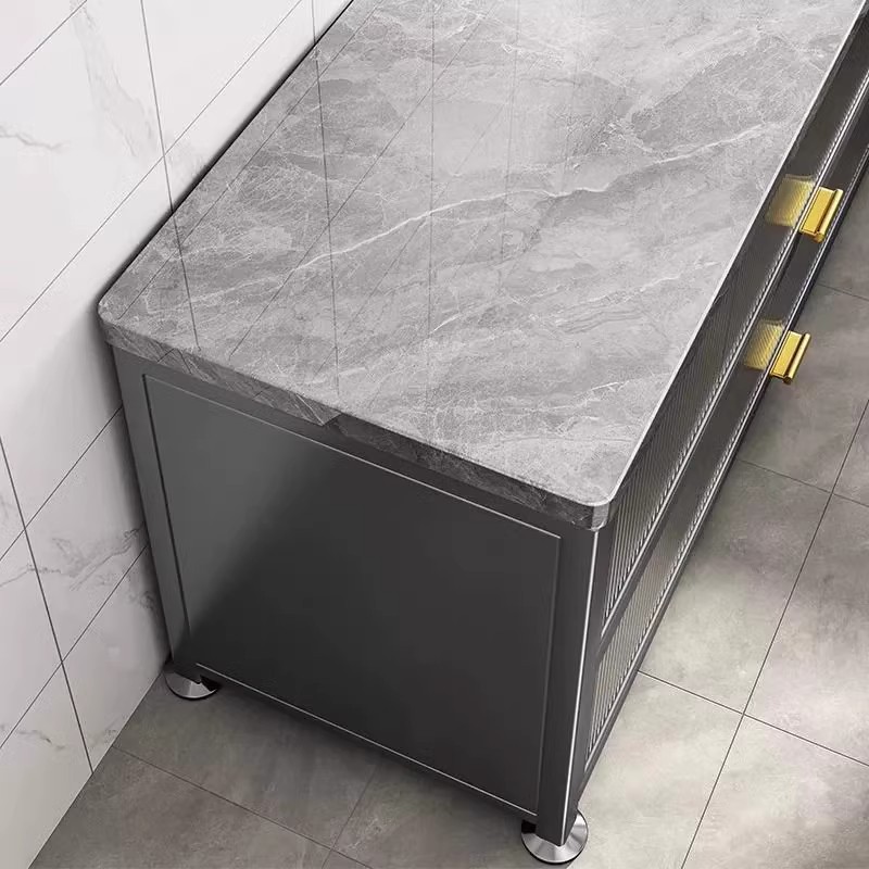 Kitchen Slate Storage Rack Microwave Storage Cabinet Multi-Layer Floor-Standing Kitchen Cabinet Household Dust-Proof Cupboard Storage Cabinet