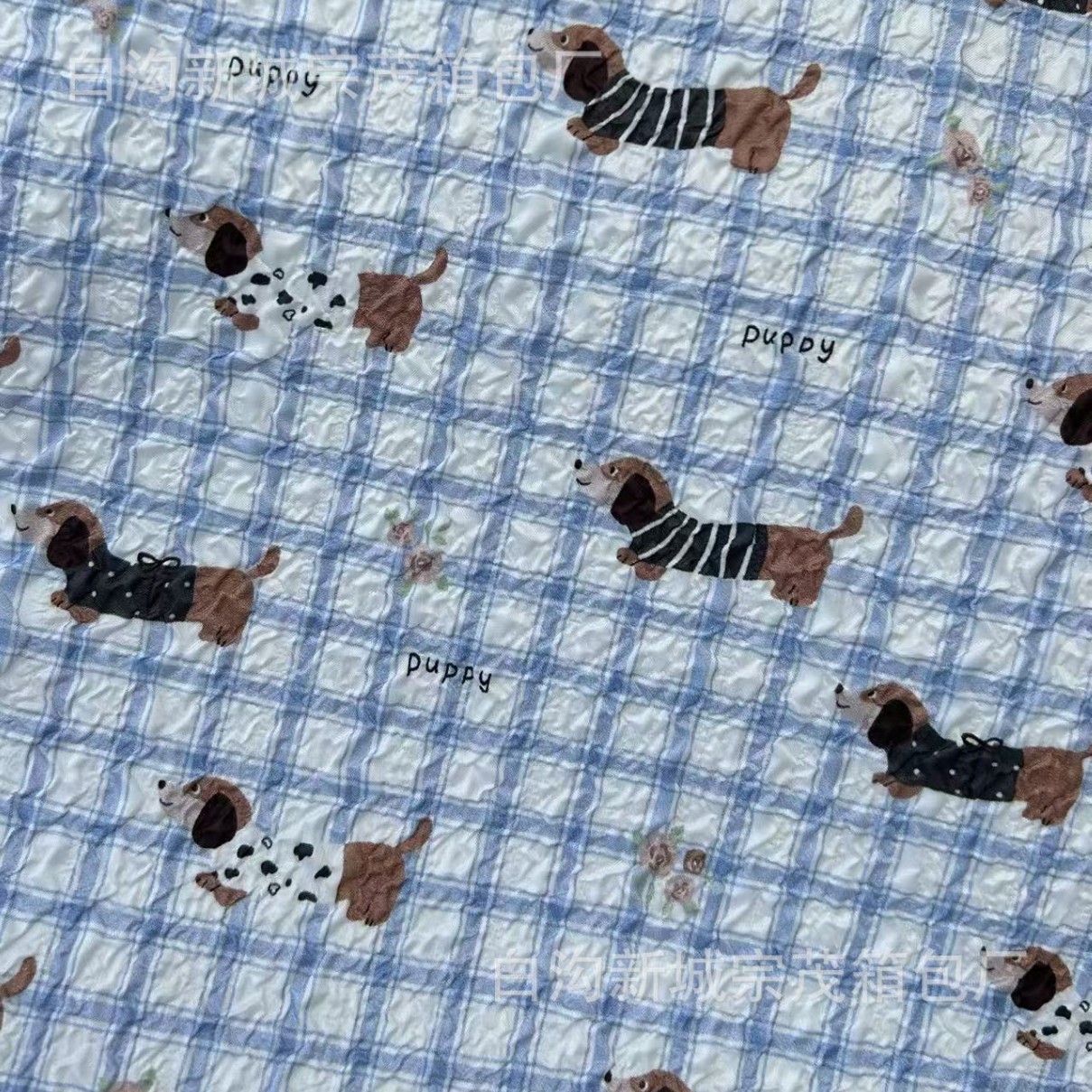 New Polyester Printed Bubble Fabric Butterfly Festival Floral Pleated Fabric for Bags, Children's Clothing, and Fashion Dresses