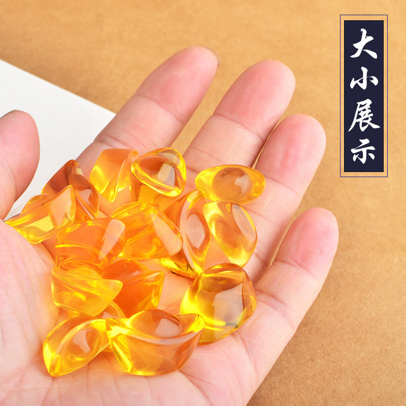 Golden Yellow Ingot Glass Ingot Artificial Glass Crystal Decoration Living Room Desktop Ornaments Rice Tank Cornucopia Decoration