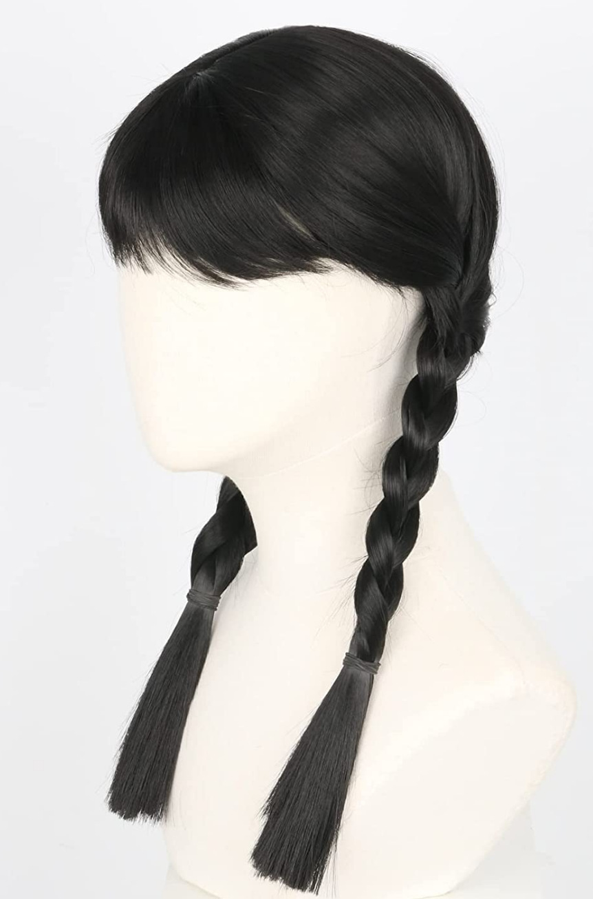 Black Double Debate Wig Addams Family Wednesday Dress Up Wig Wig