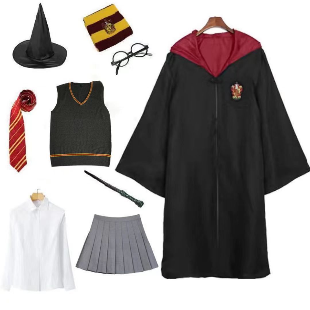 Harry Potter Academy Robe Same Style Cosplay Costume Magic Robe Clothes Adult and Children School Uniform Cloak Cape