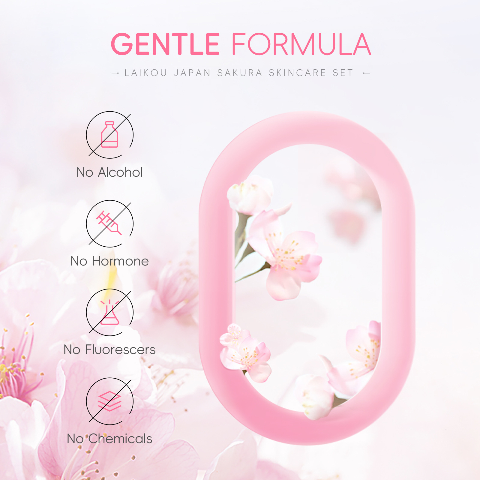 Lecco cherry blossom five suit gift box moisturizing moisturizing moisturizing cream skin care products suit manufacturers wholesale