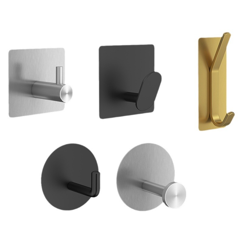 Hook self-adhesive stainless steel sticky hook stainless steel hook kitchen bathroom hook coat hook towel hook