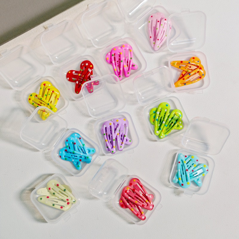 Color small water drop dot 3cm mini bangs clip female pet small hair clip bb clip wave point children's hair clip