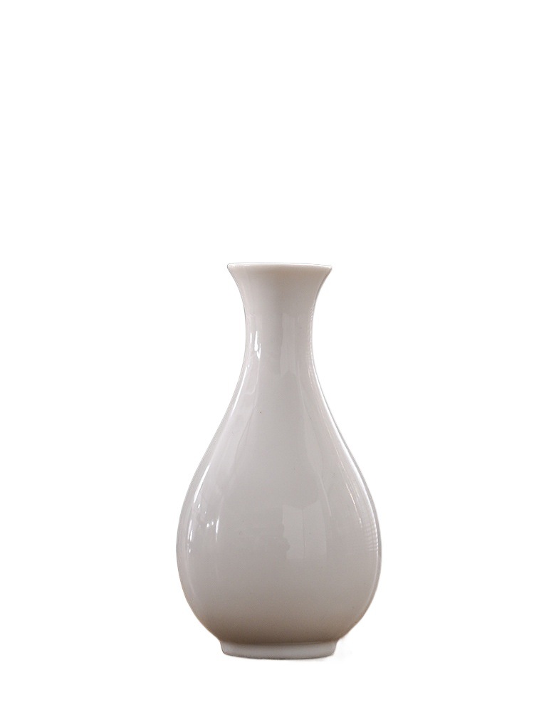 White Jade Net Bottle Tea Ceremony Flower Inserter Home Decoration Desktop Green Ceramic Small Vase Guanyin Bottle Buddha Zen Vase