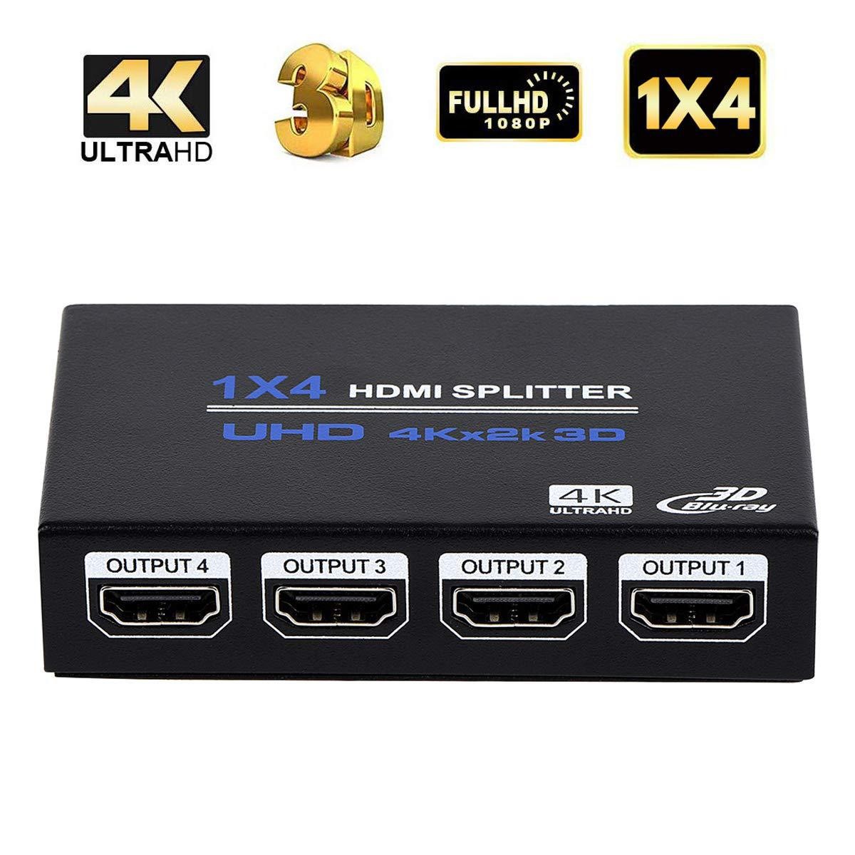 4K Hd HDMI Splitter 1 to 4 Tv Box Ps4 Computer Display Splitter Video Brancher Supports 3D