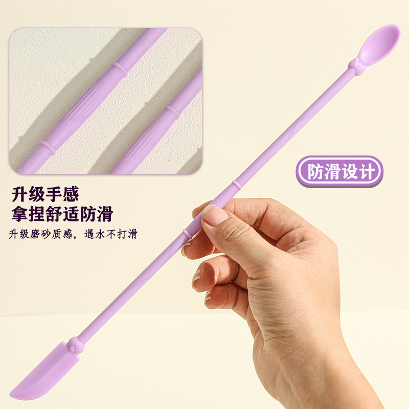 Silicone Digging Spoon Cosmetic Skincare Small Spoon Mask Long Handle Scraper Mini Soft Spoon Face Cream Light Bottle Tool
