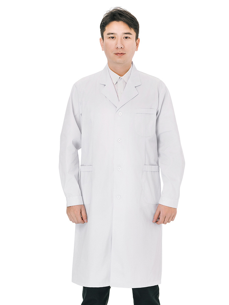 Intern Clinic Doctor White Coat Long-Sleeved Thick Nurse Uniform Male and Female Nurse Pharmacy Food College Student Lab Coat