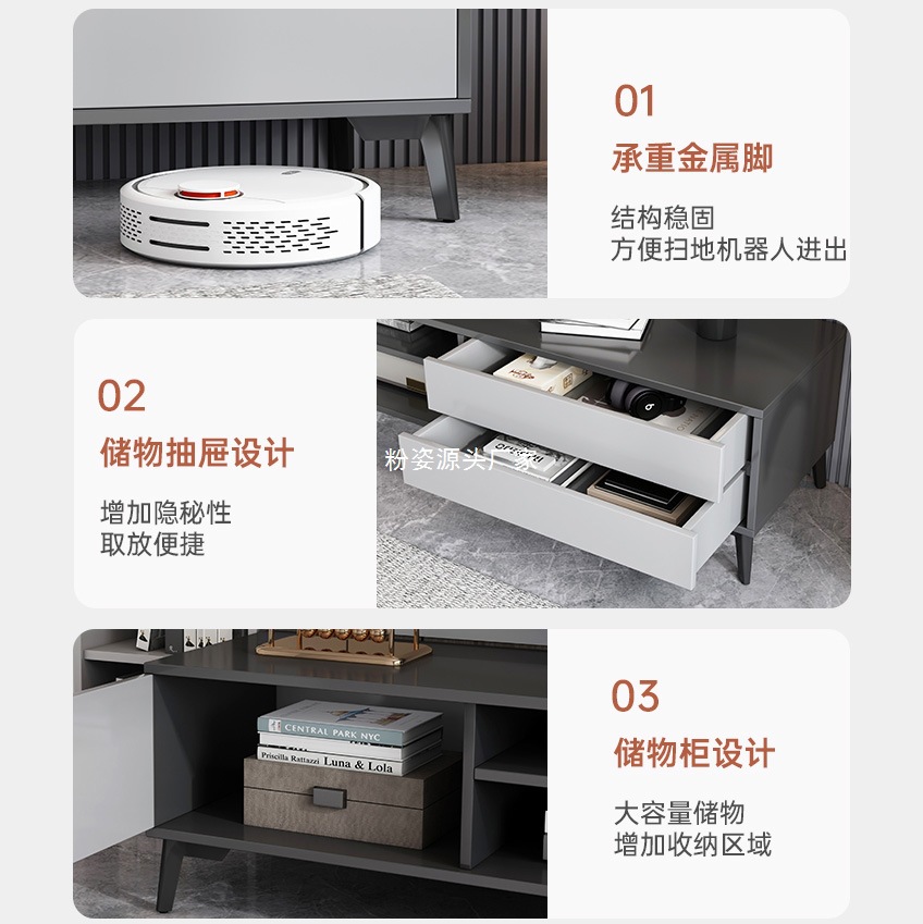 TV Cabinet Living Room Home Modern Simple Small Apartment Floor Storage Side Cabinet Coffee Table TV Cabinet Combination