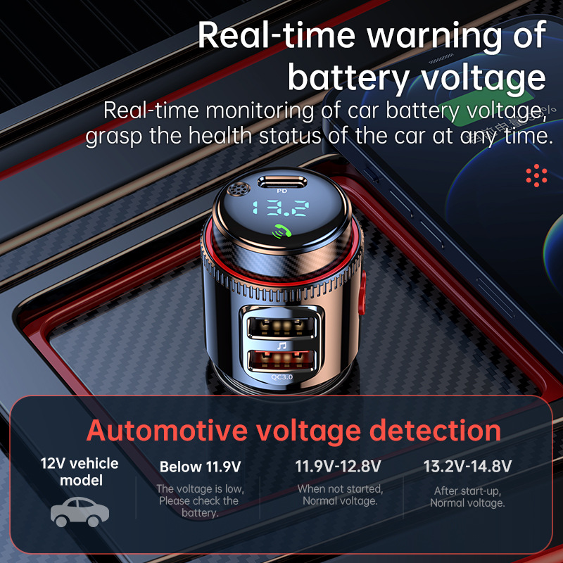 T23 cross-border new product PD30W QC3.0 car bluetooth mp3 player car bluetooth hands-free FM transmitter