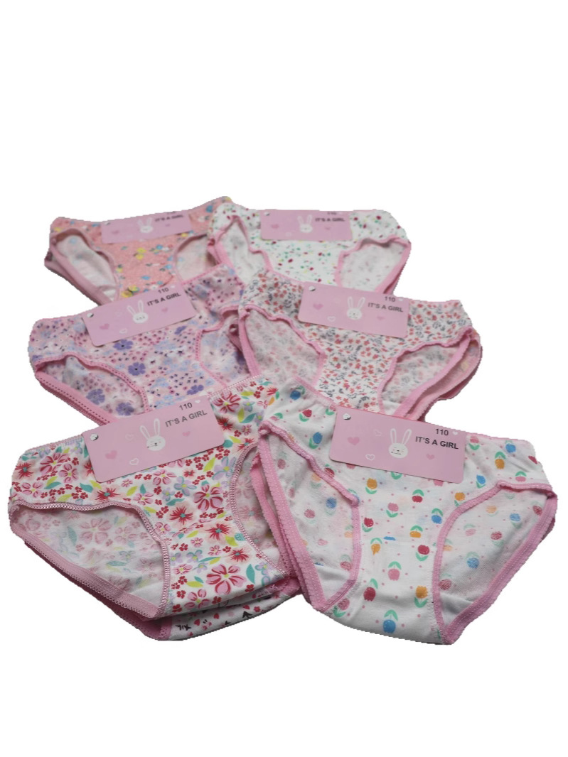 Factory direct cross-border foreign trade cotton children's underwear wholesale girls floral underwear multi-color triangle in stock