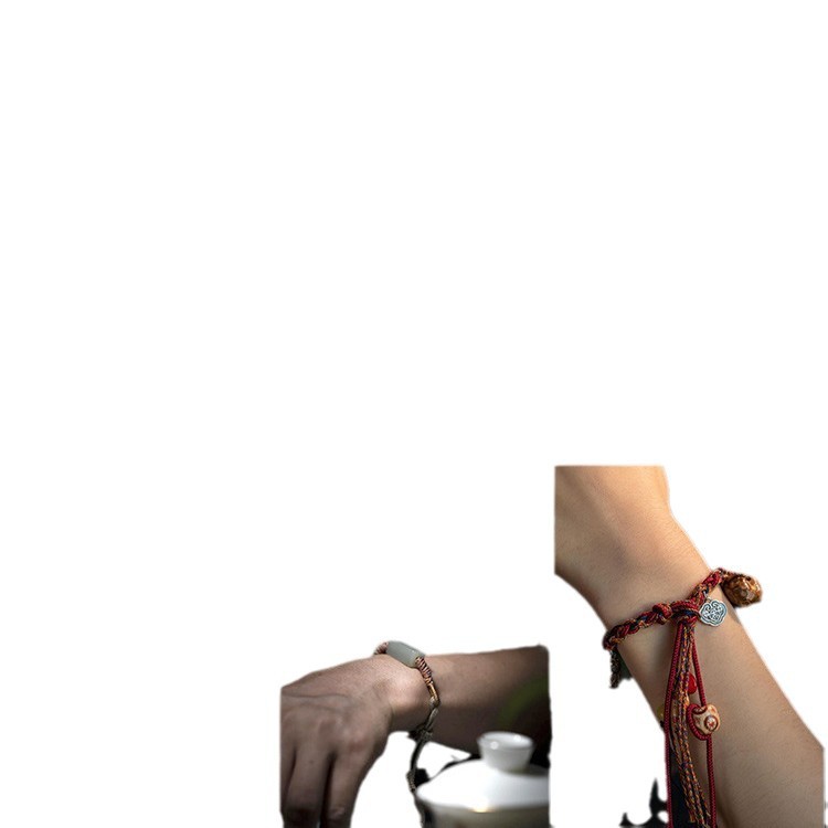 Shallow Zhu Xizang-style hand-rubbed cotton thread Xingyue Bodhi Wen play string string non-elastic beaded woven cotton rope