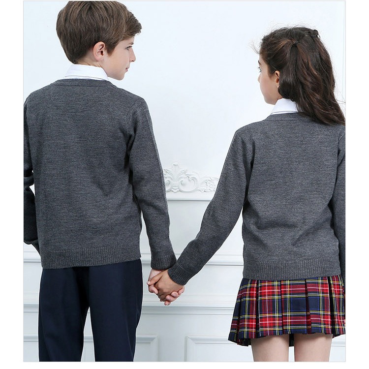 Spring and Autumn New Product British College Style School Uniform Sweater Boys' V-Neck Knitted Cardigan Student School Uniform Sweater Jacket