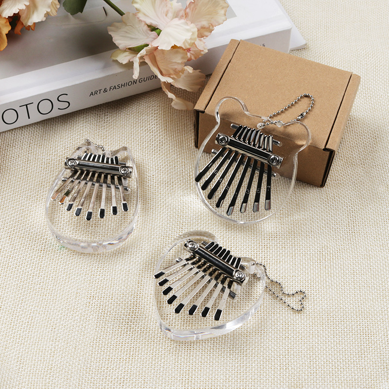 Mini 8 Tone Thumb Musical Instrument Crystal Transparent Kalimba Mini Kalimba Gift